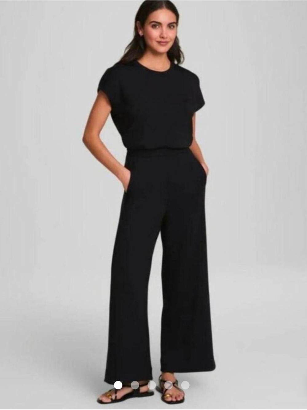 SPANX AirEssentials Cap Sleeve Cinched Jumpsuit XL Black